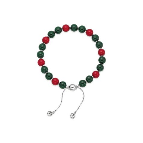 gucci yba310541001017|Britt Gucci pearls bracelet red and green wood .